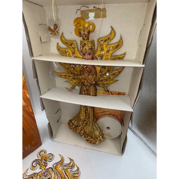 Bob Mackie Goddess of the Sun Barbie Doll Collector Edition Gold Embellished - Picture 2 of 7